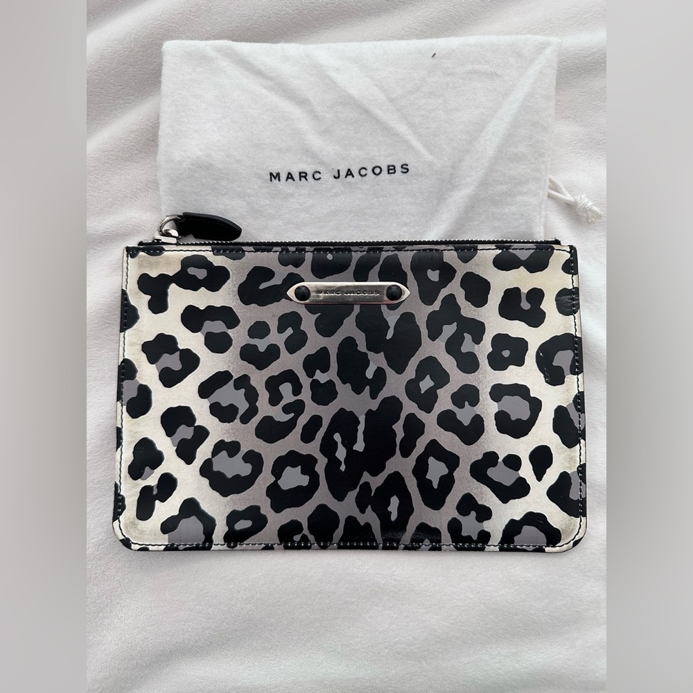 Vintage Marc Jacobs Collection Accessories Rubberized Leather Leopard Flat Pouch